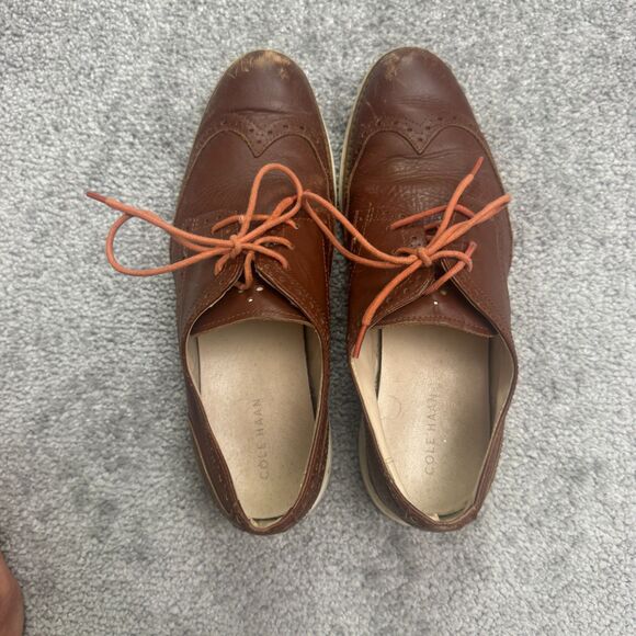 Cole Haan Lunar Grand Wingtip Oxford Leather Comfort Dress Shoes Mens 7 Brown main image 13